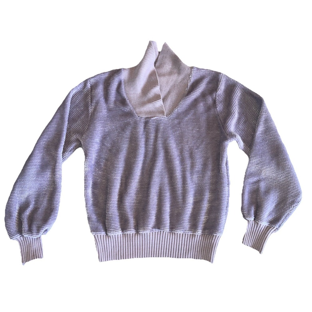 Vintage 70s Sears JR Bazaar Cottagecore Sweater Sz Medium Lavender Acrylic